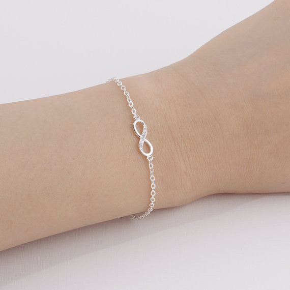 White Gold Infinity Bracelet